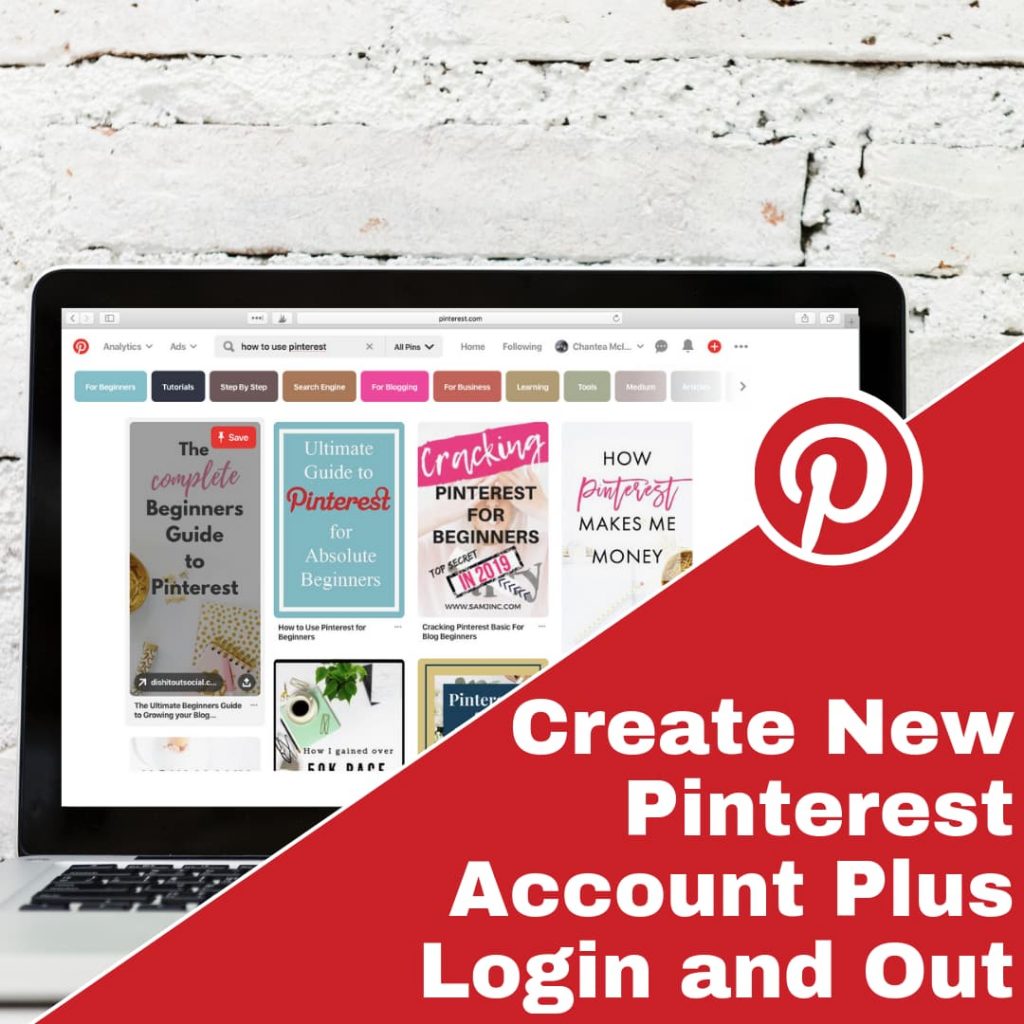 Create new Pinterest Account and Login and out of it