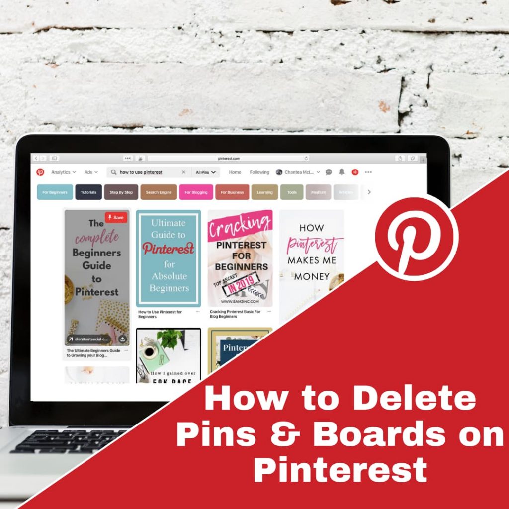 Deleting a Pin or Board on Pinterest