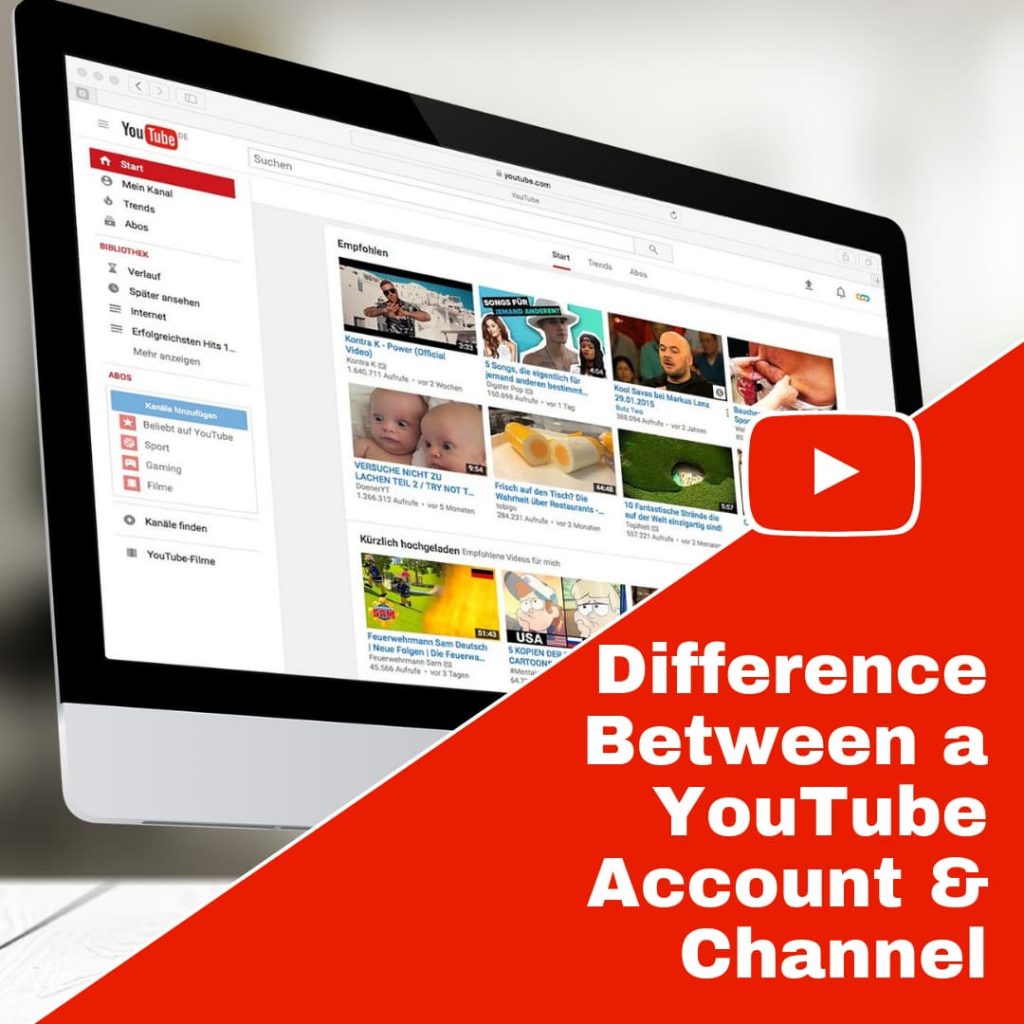 What is the difference between and YouTube Channel and Account