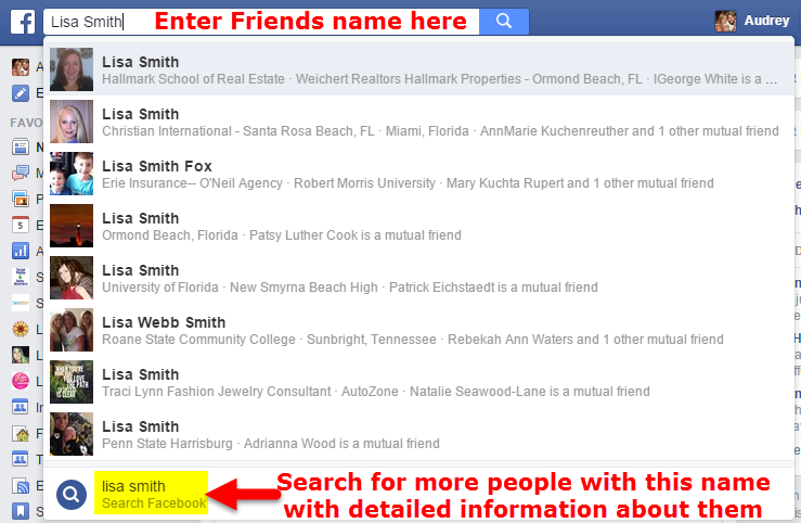 facebook search friends list rich keeth
